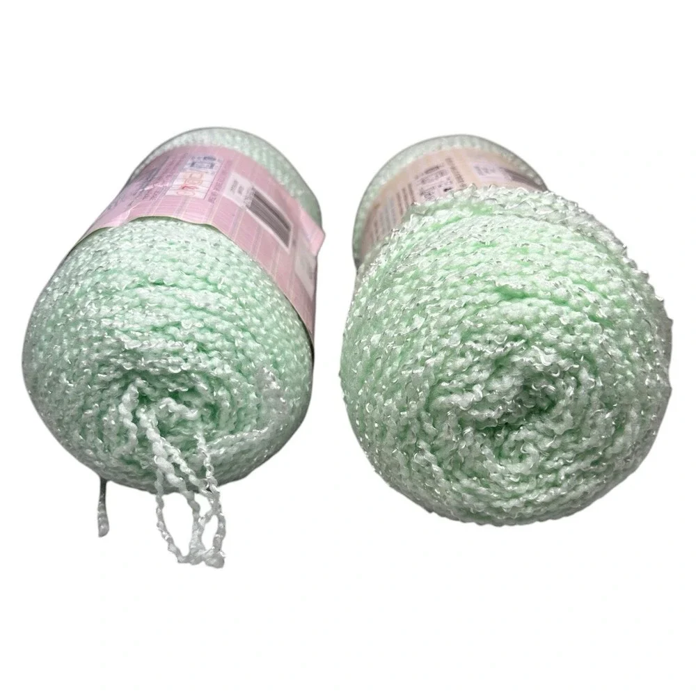 (2) BERNAT Baby Coordinates ICED MINT Green pompadour Yarn Retired New 862 Yards